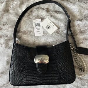 Coach Eliza Black Leather Shoulder Bag